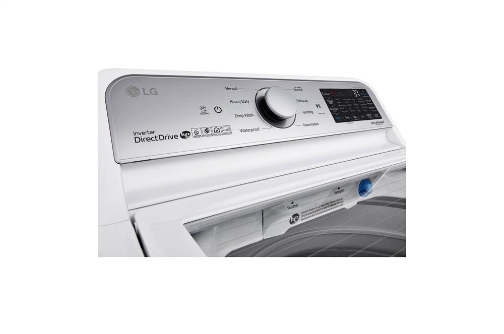 Lg WT7305CW 4.8 Cu. Ft. Mega Capacity Smart Wi-Fi Enabled Top Load Washer With Agitator And Turbowash3D™ Technology