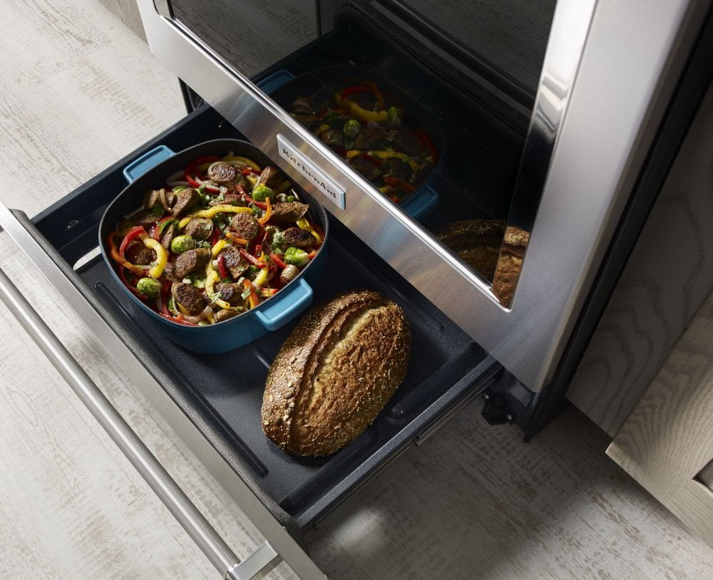 Kitchenaid KSEB900ESS 30-Inch 5-Element Electric Convection Slide-In Range With Baking Drawer - Stainless Steel