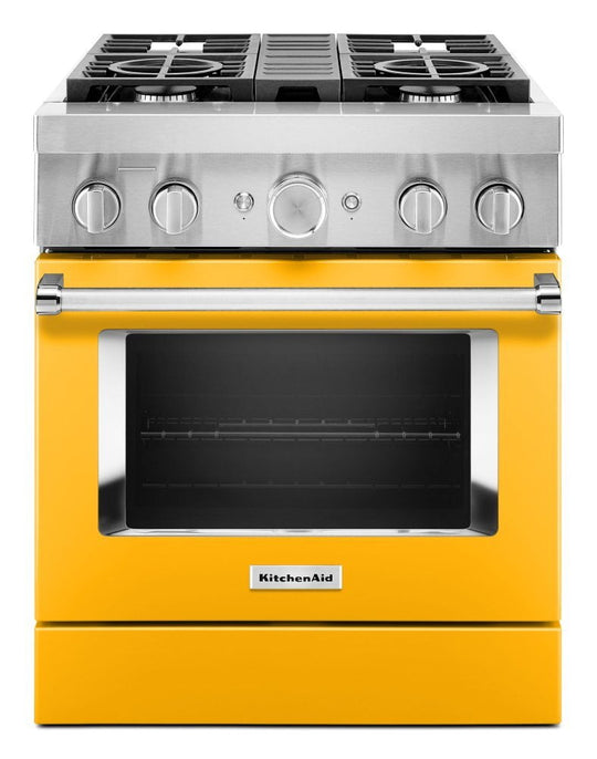 Kitchenaid KFDC500JYP Kitchenaid® 30'' Smart Commercial-Style Dual Fuel Range With 4 Burners - Yellow Pepper