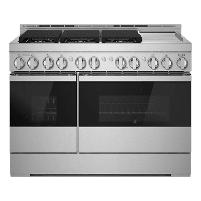 Jennair JGRP548HM 48" Noir Gas Professional-Style Range With Chrome-Infused Griddle