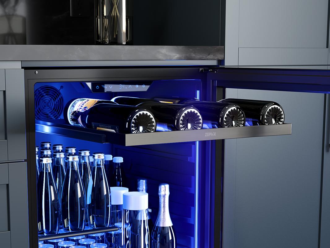 Zephyr PRB24C01CBSG 24" Black Stainless Single Zone Beverage Cooler