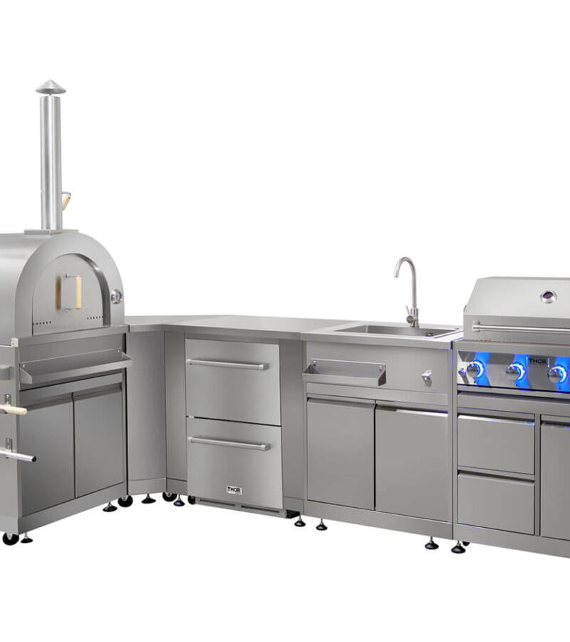 Thor Kitchen MK07SS304 Outdoor Kitchen Pizza Oven And Cabinet In Stainless Steel
