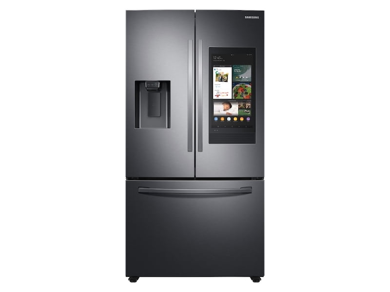 Samsung RF27T5501SG 26.5 Cu. Ft. Large Capacity 3-Door French Door Refrigerator With Family Hub™ And External Water & Ice Dispenser In Black Stainless Steel