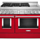 Kitchenaid KFGC558JPA Kitchenaid® 48'' Smart Commercial-Style Gas Range With Griddle - Passion Red