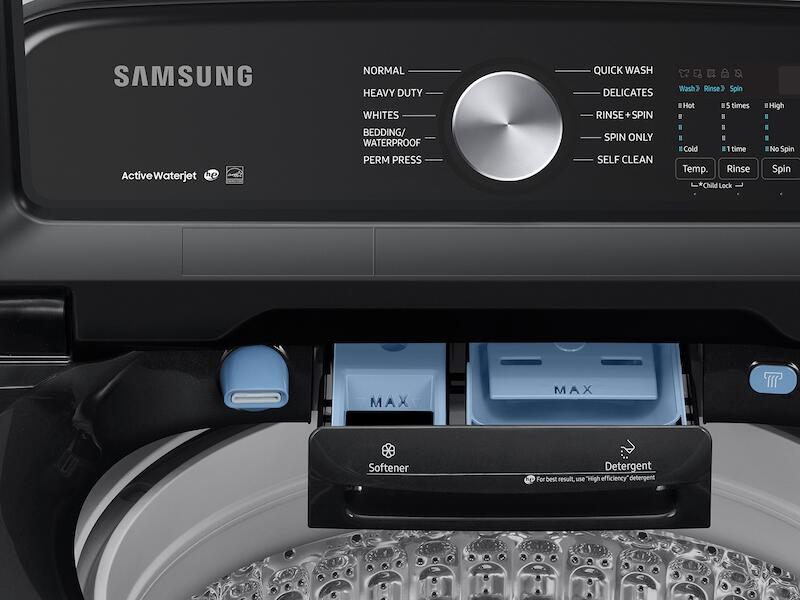 Samsung WA50R5200AV 5.0 Cu. Ft. Capacity Top Load Washer With Active Waterjet In Brushed Black