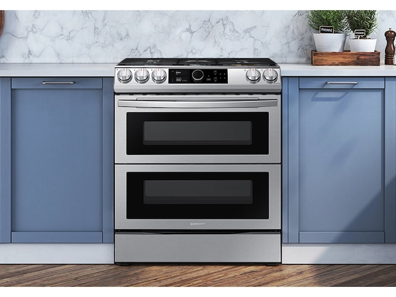 Samsung NX60T8751SS 6.0 Cu. Ft. Flex Duo™ Front Control Slide-In Gas Range With Smart Dial, Air Fry & Wi-Fi In Stainless Steel