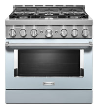Kitchenaid KFGC506JMB Kitchenaid® 36'' Smart Commercial-Style Gas Range With 6 Burners - Misty Blue