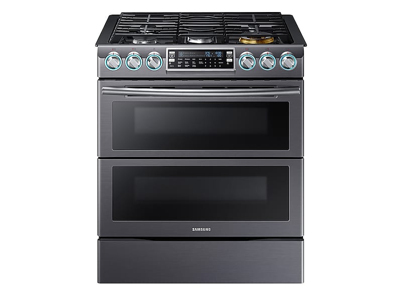 Samsung NX58K9850SG 5.8 Cu. Ft. Slide-In Gas Range With Flex Duo™ & Dual Door In Black Stainless Steel