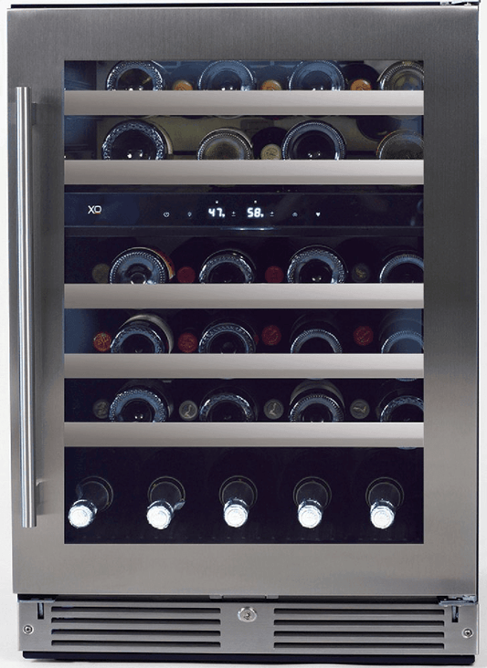 Xo Appliance XOU24WDZGSR 24In Wine Cellar 2 Zone Ss Glass Rh