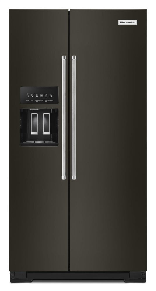 Kitchenaid KRSC703HBS 22.6 Cu Ft. Counter-Depth Side-By-Side Refrigerator With Exterior Ice And Water And Printshield™ Finish - Black Stainless Steel With Printshield™ Finish