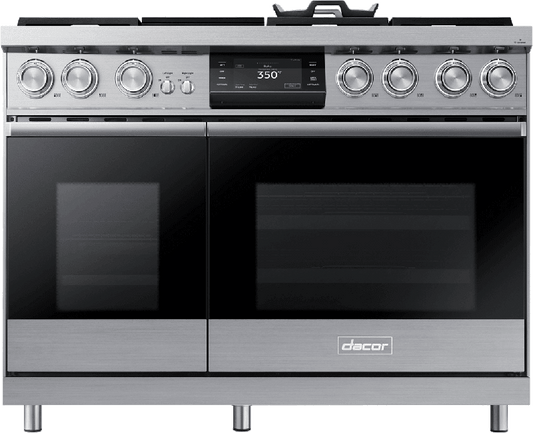 Dacor DOP48M96DPS 48" Pro Dual-Fuel Steam Range, Silver Stainless Steel, Liquid Propane