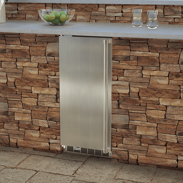 Marvel MOCL215SS01A 15-In Outdoor Built-In Clear Ice Machine For Gravity Drain Applications With Door Style - Stainless Steel