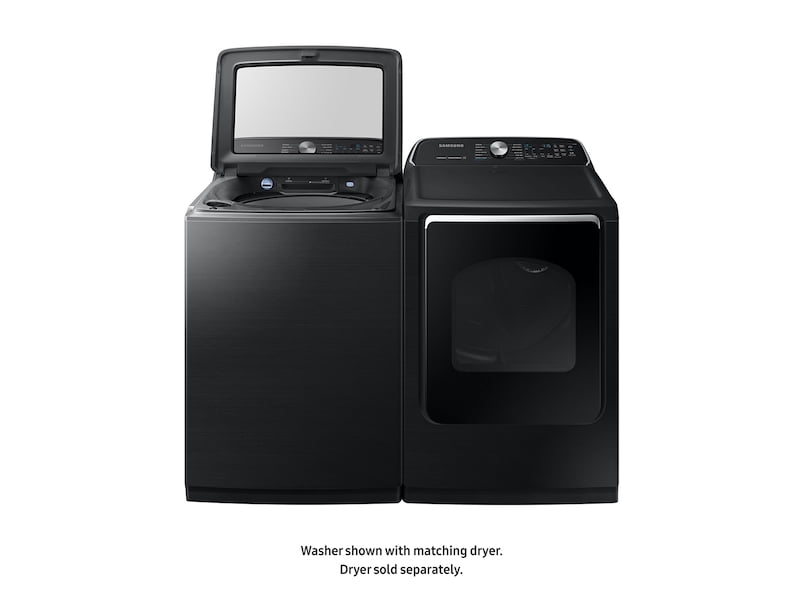 Samsung WA54R7600AV 5.4 Cu Ft Top Load Washer With Super Speed In Black Stainless Steel