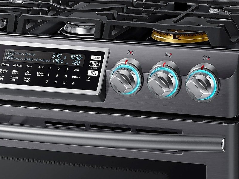 Samsung NX58K9850SG 5.8 Cu. Ft. Slide-In Gas Range With Flex Duo™ & Dual Door In Black Stainless Steel