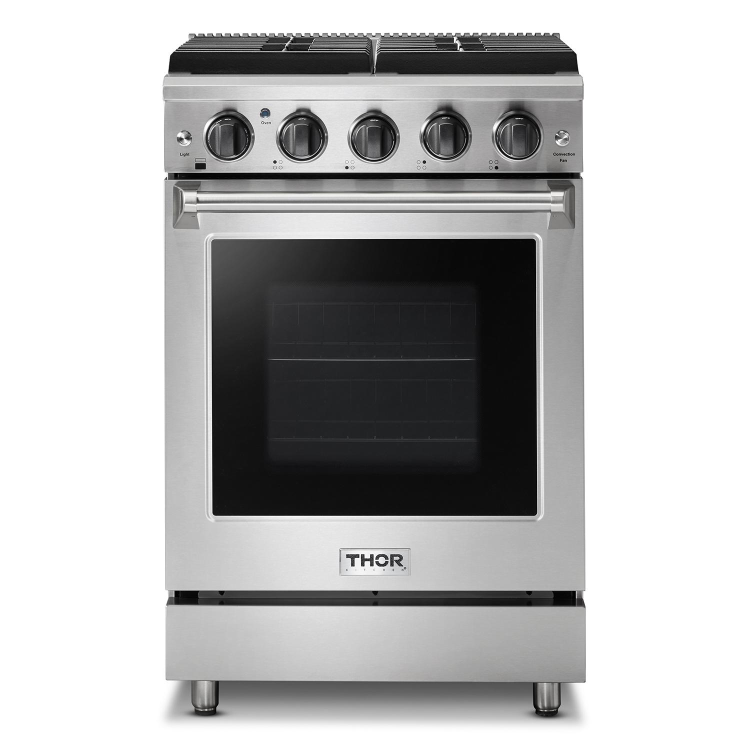 Thor Kitchen LRG2401ULP 24 Inch Freestanding Gas Range In Stainless Steel - Liquid Propane