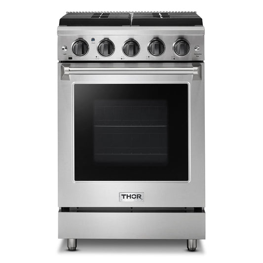 Thor Kitchen LRG2401ULP 24 Inch Freestanding Gas Range In Stainless Steel - Liquid Propane