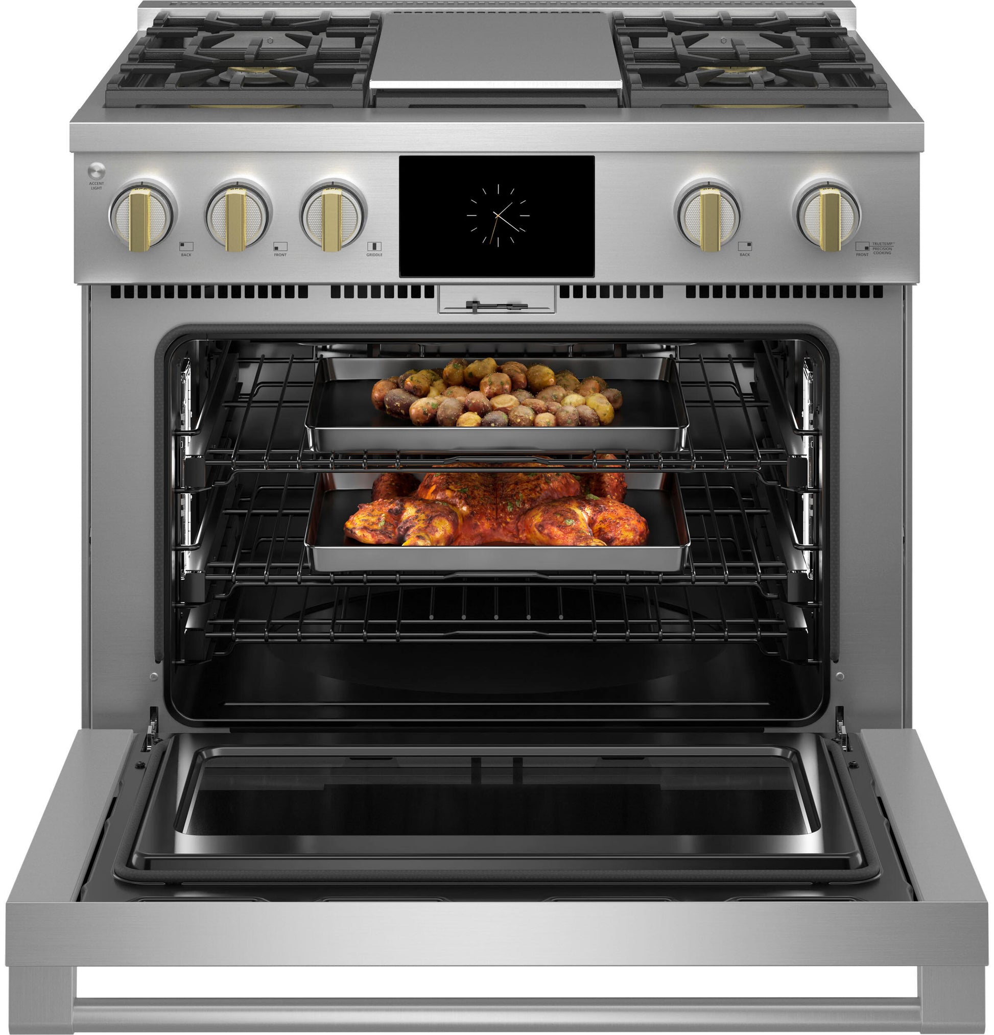 Monogram ZDP364NDTSS Monogram 36" Dual-Fuel Professional Range With 4 Burners And Griddle (Natural Gas)