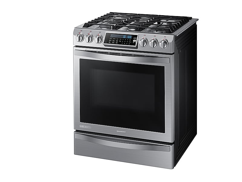 Samsung NX58H9950WS 5.8 Cu. Ft. Chef Collection Slide-In Gas Range With True Convection In Stainless Steel
