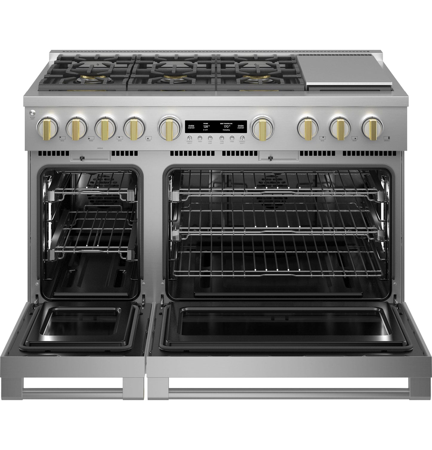 Monogram ZGP486NDTSS Monogram 48" All Gas Professional Range With 6 Burners And Griddle (Natural Gas)
