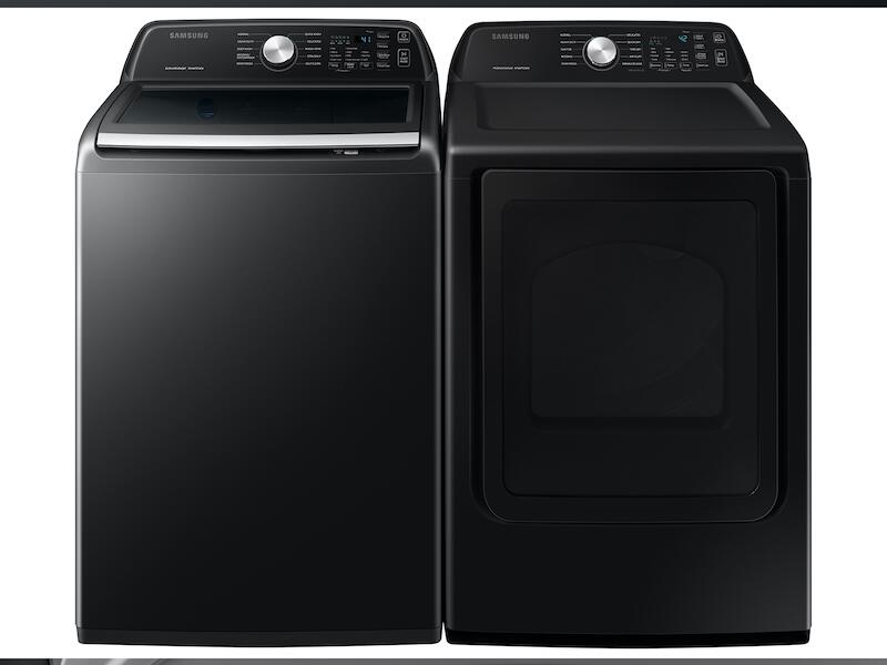 Samsung WA44A3405AV 4.4 Cu. Ft. Top Load Washer With Activewave&#8482; Agitator And Active Waterjet In Brushed Black