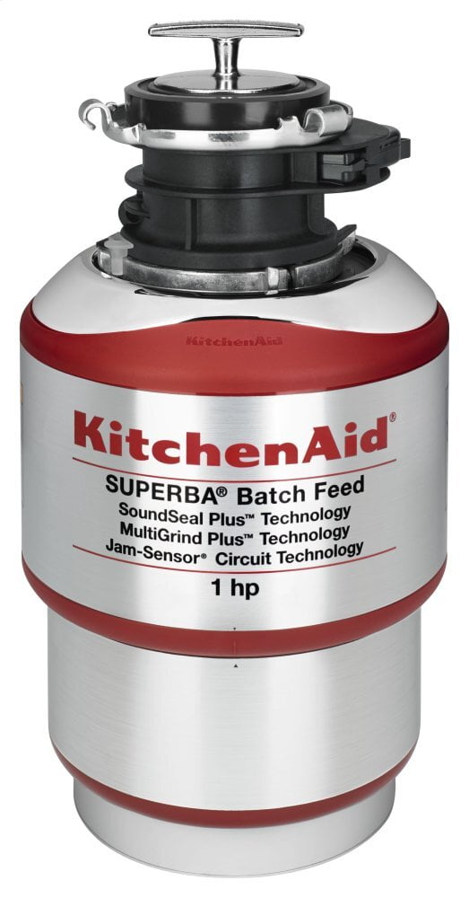 Kitchenaid KBDS100T 1-Horsepower Batch Feed Food Waste Disposer - Red