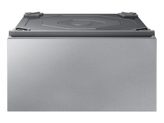 Samsung WE502NT Bespoke 27" Laundry Pedestal With Storage Drawer In Silver Steel