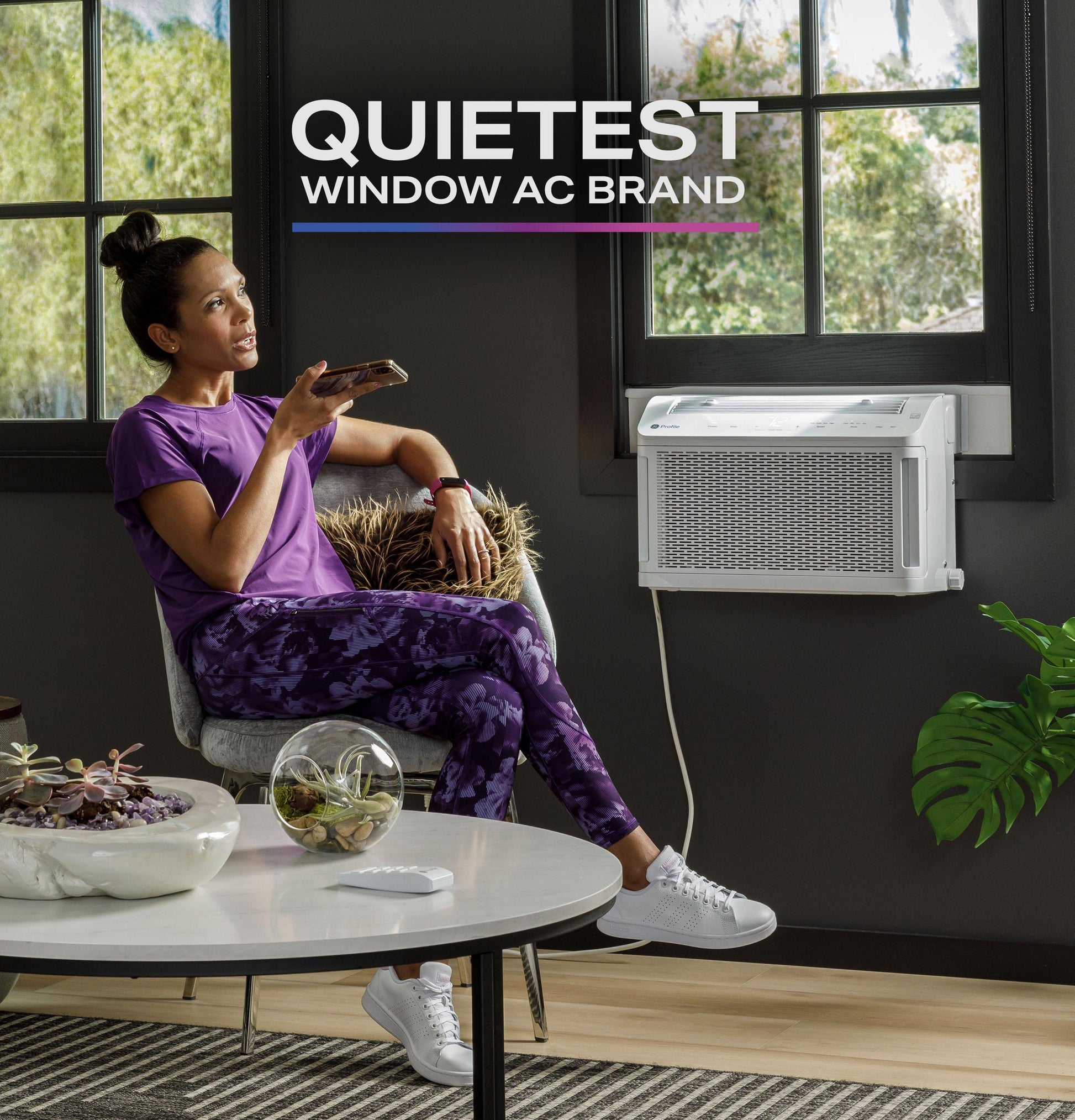 Ge Appliances AHTT08BC Ge Profile Clearview™ 8,300 Btu Smart Ultra Quiet Window Air Conditioner For Medium Rooms Up To 350 Sq. Ft.