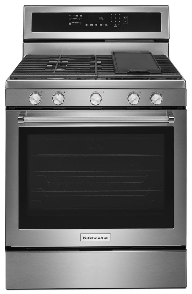 Kitchenaid KFGG500ESS 30-Inch 5-Burner Gas Convection Range - Stainless Steel