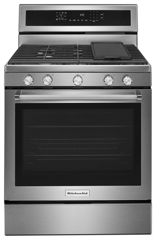 Kitchenaid KFGG500ESS 30-Inch 5-Burner Gas Convection Range - Stainless Steel