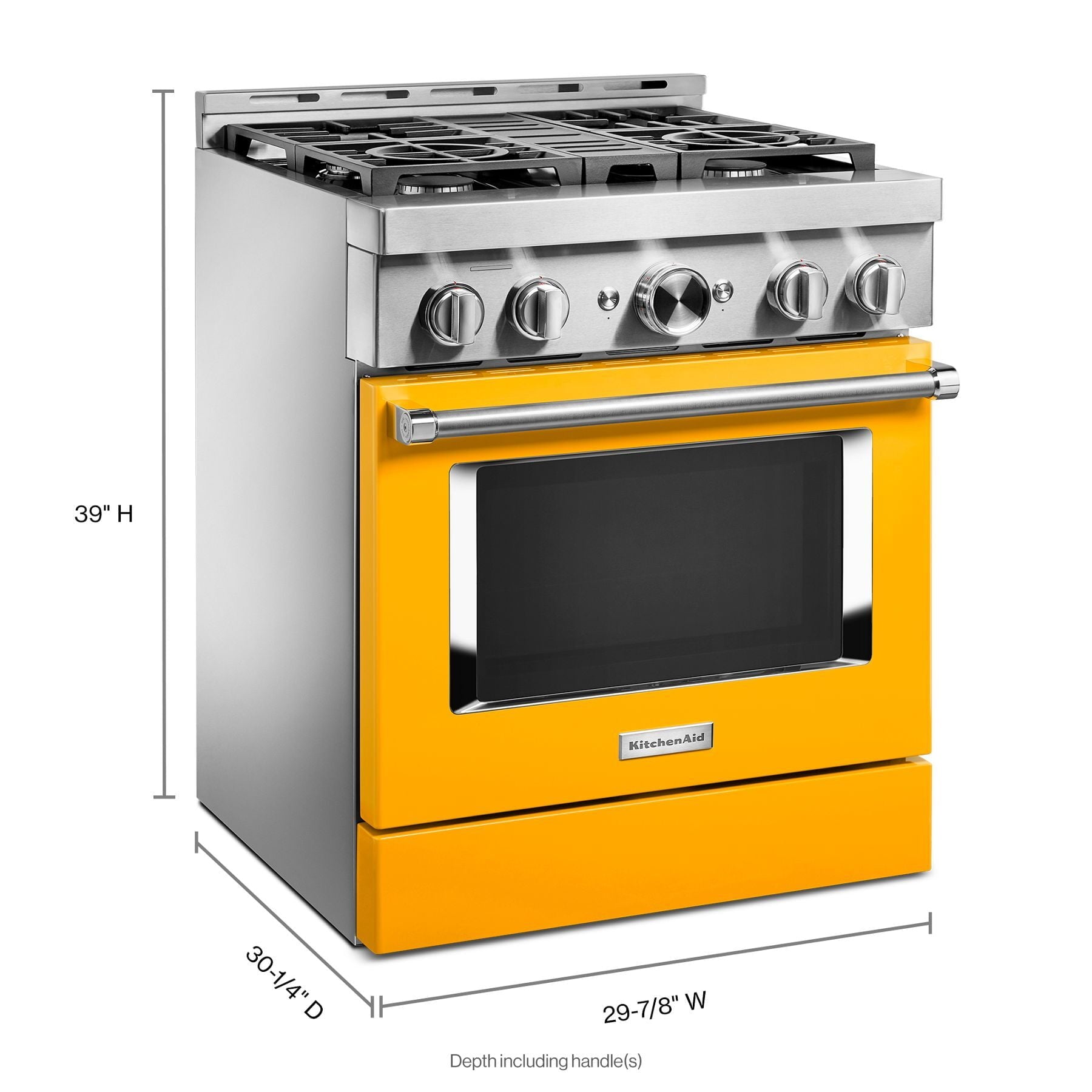 Kitchenaid KFGC500JYP Kitchenaid® 30'' Smart Commercial-Style Gas Range With 4 Burners - Yellow Pepper