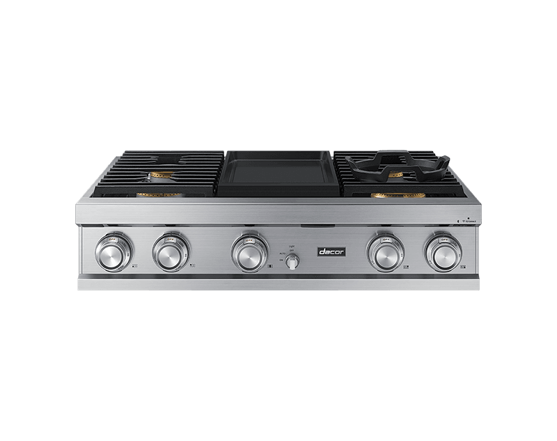 Dacor DTT36M974PS 36" Rangetop, Silver Stainless Steel, Liquid Propane