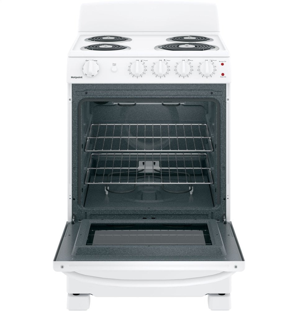 Hotpoint RAS240DMWW Hotpoint® 24" Electric Free-Standing Front-Control Range