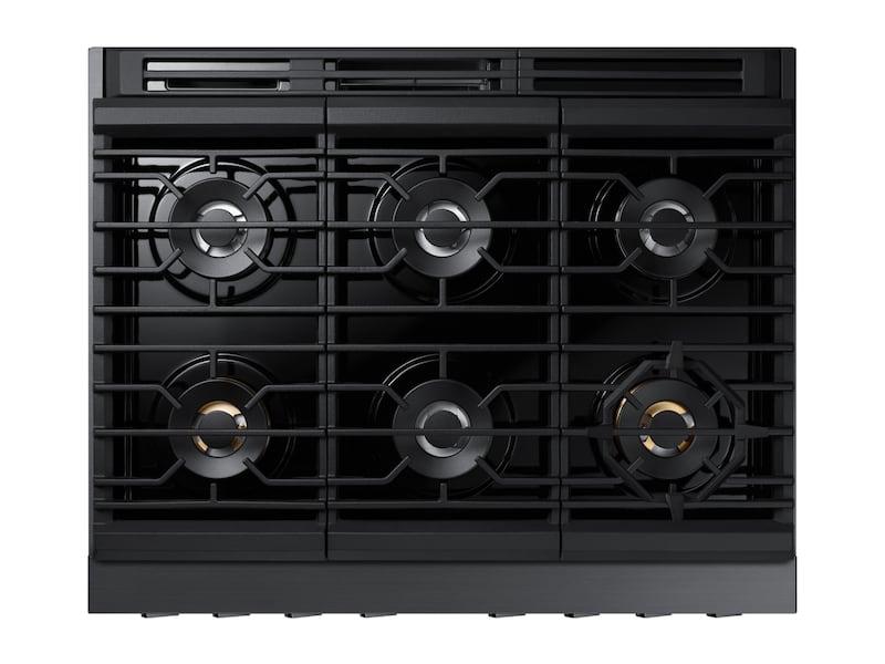 Samsung NY36R9966PM 6.3 Cu. Ft. 36" Chef Collection Professional Dual Fuel Range In Black Stainless Steel