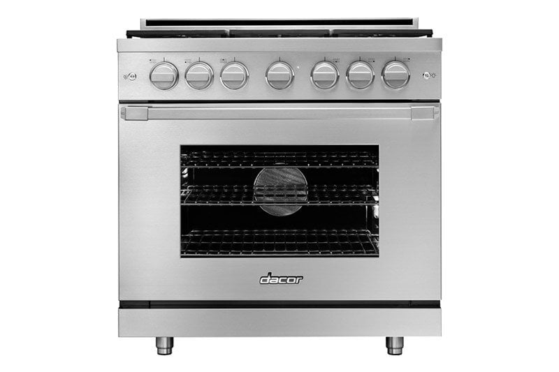 Dacor HGPR36SNG 36" Gas Pro Range, Silver Stainless Steel, Natural Gas