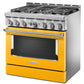 Kitchenaid KFGC506JYP Kitchenaid® 36'' Smart Commercial-Style Gas Range With 6 Burners - Yellow Pepper