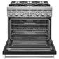 Kitchenaid KFDC506JBK Kitchenaid® 36'' Smart Commercial-Style Dual Fuel Range With 6 Burners - Imperial Black
