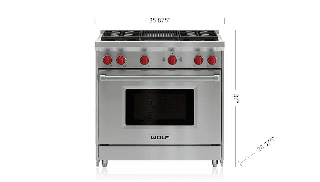 Wolf GR364C 36" Gas Range - 4 Burners And Infrared Charbroiler