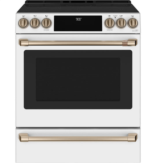 Cafe CHS900P4MW2 Café 30" Smart Slide-In, Front-Control, Induction And Convection Range With Warming Drawer