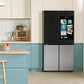 Samsung RF29CB9900QK Bespoke 4-Door Flex™ Refrigerator (29 Cu. Ft.) With Family Hub™+ In Charcoal Glass Top And Stainless Steel Bottom Panels