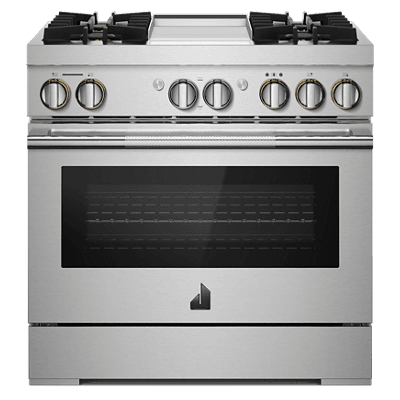 Jennair JDSP536HL Rise 36" Dual-Fuel Professional Range With Chrome-Infused Griddle And Steam Assist