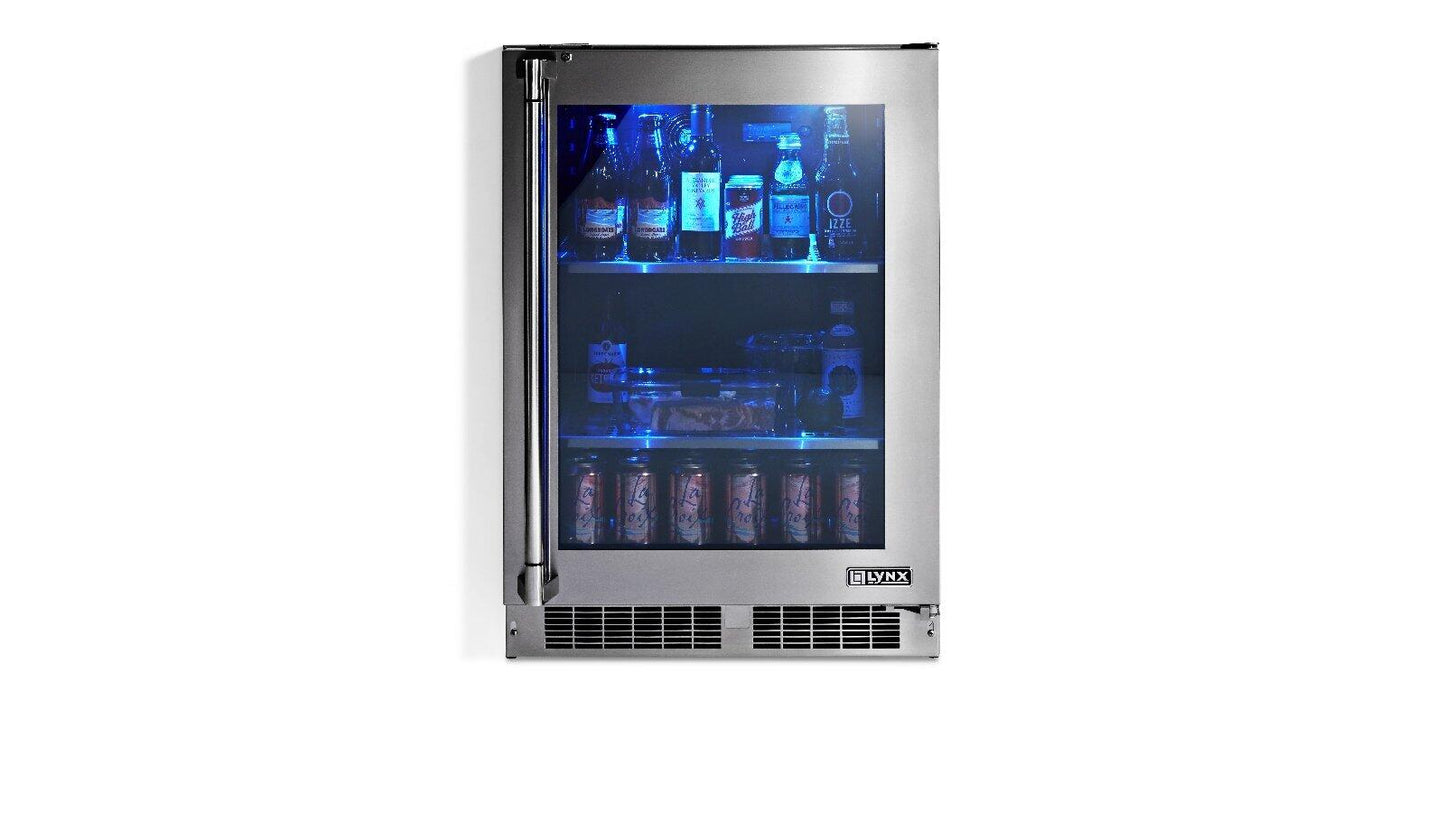 Lynx LN24REFGR 24" Outdoor Refrigerator With Glass Door, Right Hinge (Ln24Refgr)