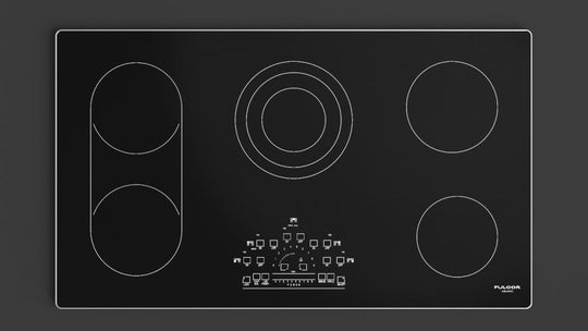 Fulgor Milano F6RT36S2 36" Radiant Cooktop With Brushed Aluminum Trim - Black Glass