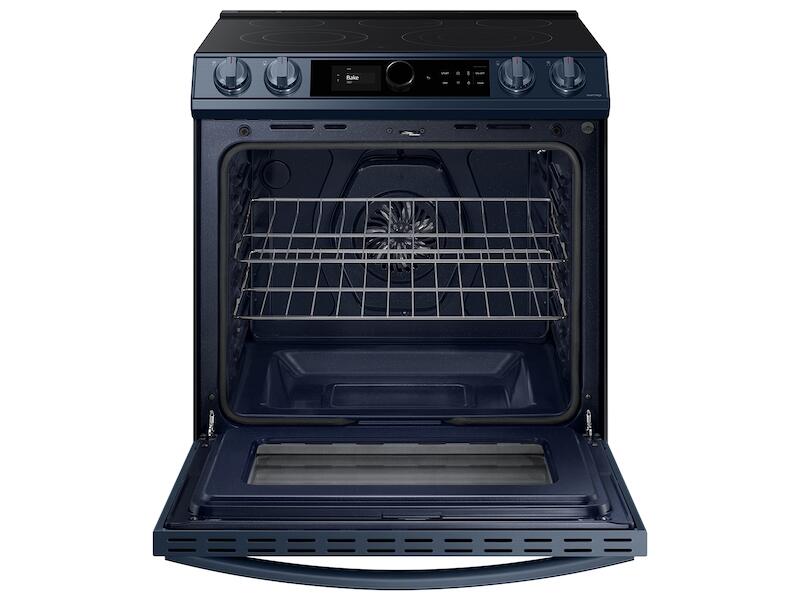 Samsung NE63A8711QN 6.3 Cu. Ft. Smart Bespoke Slide-In Electric Range With Smart Dial & Air Fry In Navy Steel