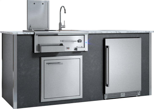 Xo Appliance XOGOKBARV1GR Appliance Ready Pre-Assembled Entertaining Trio Island Gray COMPONENTS SOLD SEPARATELY