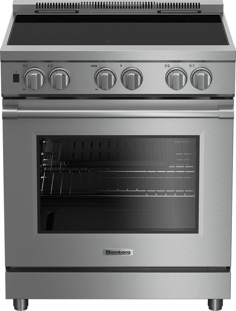 Blomberg Appliances BIRP34450SS 30" Pro Induction Stainless Range With 5.7 Cu Ft Self Clean Oven, 4 Burner, Track Light