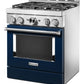 Kitchenaid KFGC500JIB Kitchenaid® 30'' Smart Commercial-Style Gas Range With 4 Burners - Ink Blue