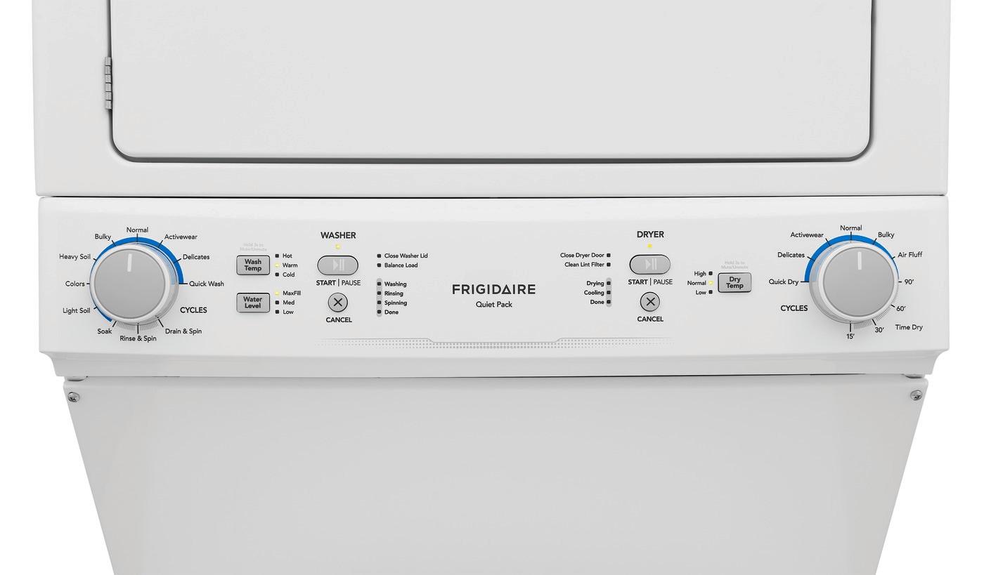 Frigidaire FLCE7523AW Frigidaire Electric Long Vent Stacked Laundry Center - 3.9 Cu. Ft Washer And 5.5 Cu. Ft. Dryer