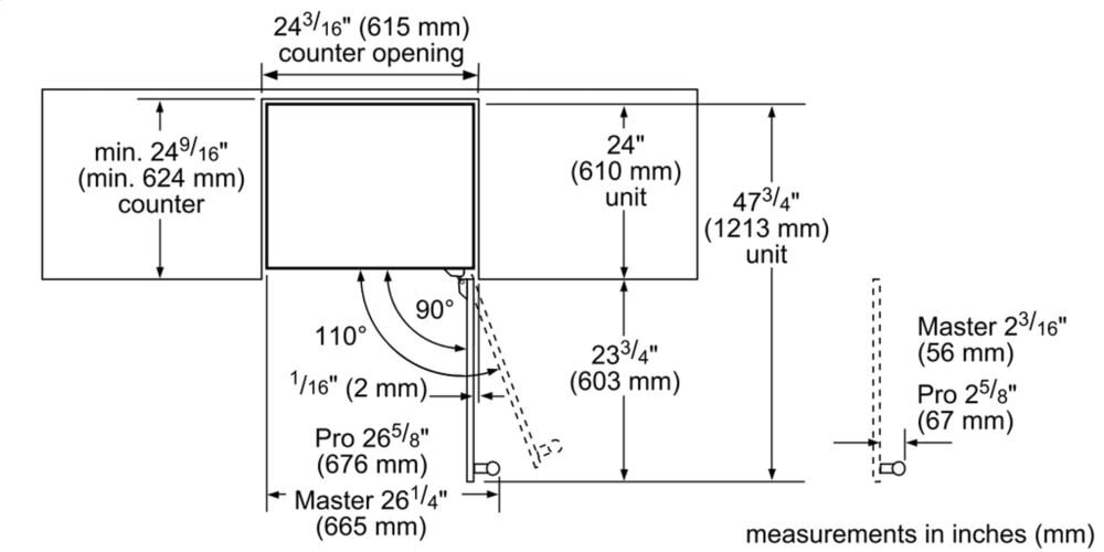 Thermador T24UR900RP 24-Inch Under-Counter Glass Door Refrigerator