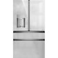 Cafe CXE22DM5PS5 Café™ Energy Star® 22.3 Cu. Ft. Smart Counter-Depth 4-Door French-Door Refrigerator In Platinum Glass