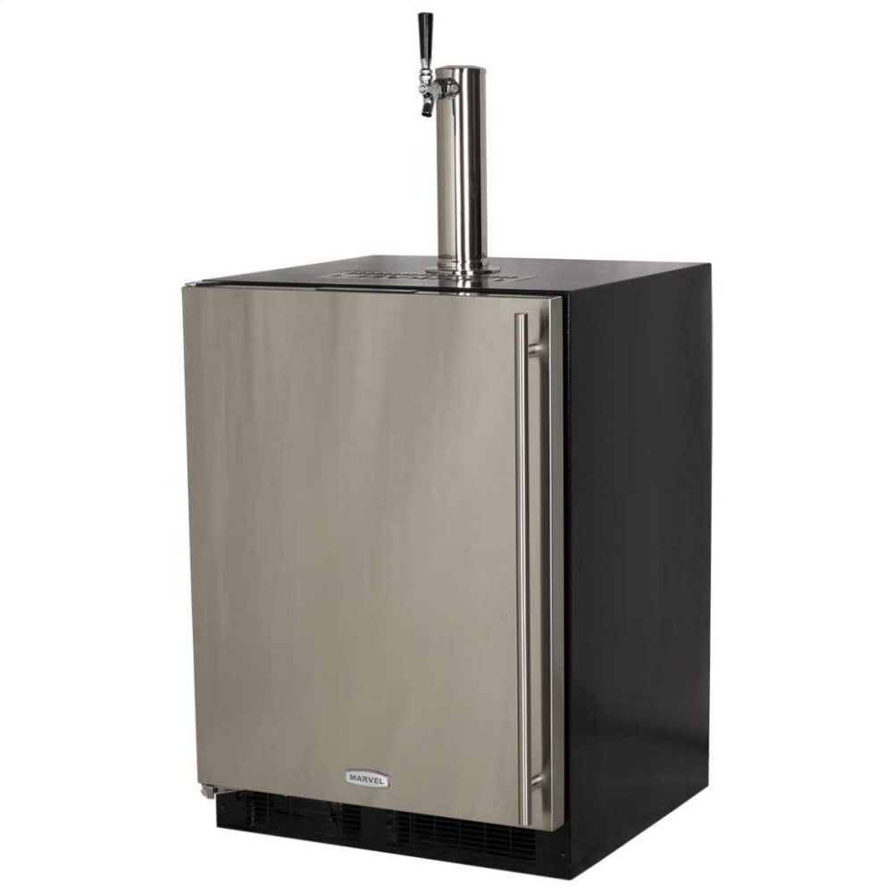 Marvel ML24BSS2LB Marvel Built-In Indoor Single Tap With Stainless Steel Door - Solid Black Door - Left Hinge